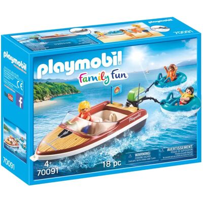 Playmobil FamilyFun 70091 Zestaw Zabawek - Speedboat z Rurami Playmobil FamilyFun 70091 Zestaw Zabawek - Speedboat z Rurami