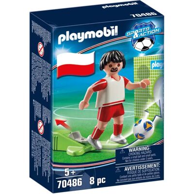 Playmobil 70486 Conjunto de Brinquedos - Jogador de Futebol Polônia Júnior - Figura de Ação Playmobil 70486 Conjunto de Brinquedos - Jogador de Futebol Polônia Júnior - Figura de Ação