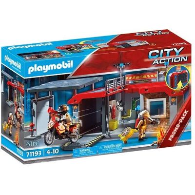Caserne de pompiers Playmobil - Portable avec accessoires - Publicité Caserne de pompiers Playmobil - Portable avec accessoires - Publicité