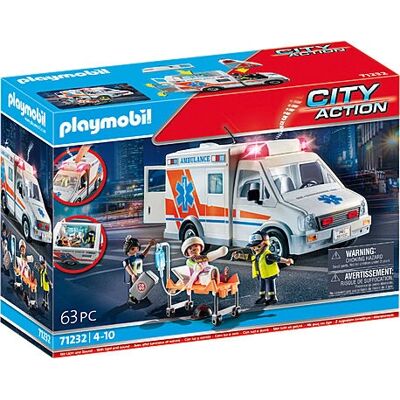 Playmobil Krankenwagen - Einsatzfahrzeug mit Figuren und Zubehör Playmobil Krankenwagen - Einsatzfahrzeug mit Figuren und Zubehör