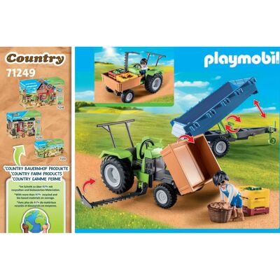 Playmobil Tractor with Trailer - Vehicle Toy Set Playmobil Tractor with Trailer - Vehicle Toy Set