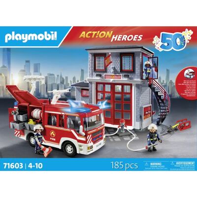 Playmobil Mega Conjunto dos Bombeiros - Brinquedo - Heróis de Ação - Resgate - 71603 Playmobil Mega Conjunto dos Bombeiros - Brinquedo - Heróis de Ação - Resgate - 71603