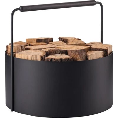 blomus Ashi Feuerholzkorb - Feuerholzkorb mit Holzgriff blomus Ashi Feuerholzkorb - Feuerholzkorb mit Holzgriff