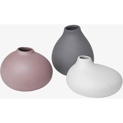 Blomus Nona Sett med 3 Porselensvaser - Micro Chip, Pewter, Bark Blomus Nona Sett med 3 Porselensvaser - Micro Chip, Pewter, Bark
