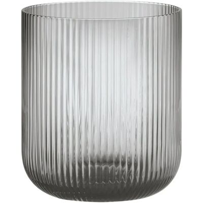 Blomus Ven Grå Glass Rillet lysestake - Candle Holder Blomus Ven Grå Glass Rillet lysestake - Candle Holder