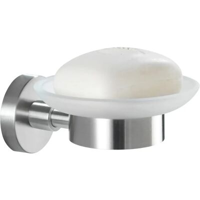 Jabónera Bosio Portasabón de acero inoxidable con bandeja de vidrio extraíble Jabónera Bosio Portasabón de acero inoxidable con bandeja de vidrio extraíble