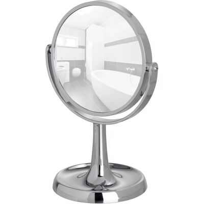 WENKO Rosolina Cosmetic Mirror - 5x Magnification - Round, Chrome Finish - 19.5x28x14cm WENKO Rosolina Cosmetic Mirror - 5x Magnification - Round, Chrome Finish - 19.5x28x14cm