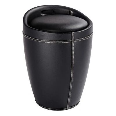 WENKO Coș de rufe 20L Negru - Coș de rufe / Scaun de depozitare WENKO Coș de rufe 20L Negru - Coș de rufe / Scaun de depozitare