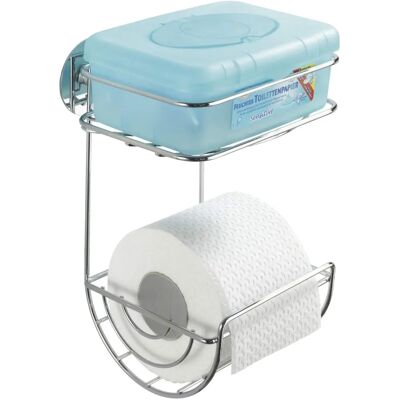 Wenko Chrom Wandhalter für Toilettenpapier mit Ablage - Badezimmer Zubehör Wenko Chrom Wandhalter für Toilettenpapier mit Ablage - Badezimmer Zubehör