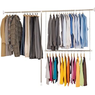 WENKO Silver Teleskop Shelf System - Wardrobe Accessory WENKO Silver Teleskop Shelf System - Wardrobe Accessory