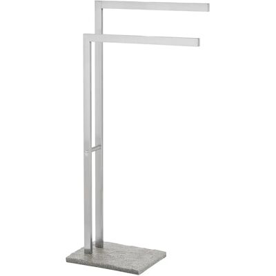 Porta asciugamani portatile Wenko in granito con 2 barre - Accessorio bagno Porta asciugamani portatile Wenko in granito con 2 barre - Accessorio bagno