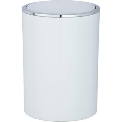 Wenko Inca Cestino con Coperchio Oscillante - 5L Bianco/Cromo Wenko Inca Cestino con Coperchio Oscillante - 5L Bianco/Cromo