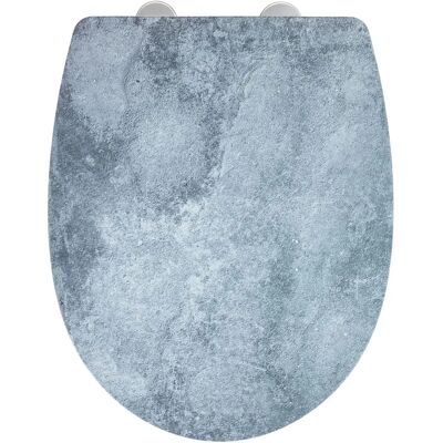 Sedile WC Premium Cement WENKO - Chiusura facile, Resistente, Ovale Sedile WC Premium Cement WENKO - Chiusura facile, Resistente, Ovale