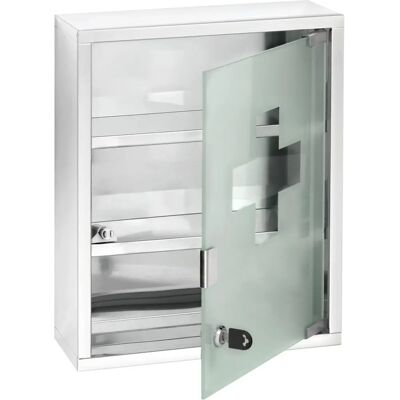 WENKO Stainless Steel Medicine Cabinet with Lock - 30x12x40 cm WENKO Stainless Steel Medicine Cabinet with Lock - 30x12x40 cm