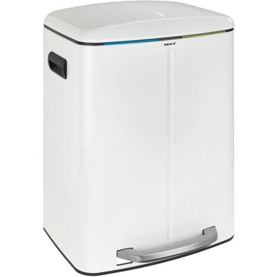 WENKO Portable Trash Bin Easy Close Primo - White - 2 x 20L WENKO Portable Trash Bin Easy Close Primo - White - 2 x 20L
