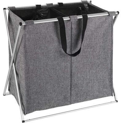 WENKO Wäschekorb - 120L, Grau, Faltbar, 2 Fächer - Wäschekorb WENKO Wäschekorb - 120L, Grau, Faltbar, 2 Fächer - Wäschekorb