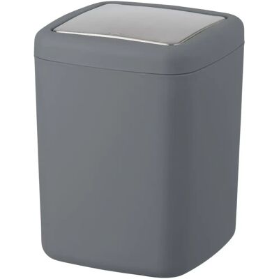Wenko Mini Bathroom Trash Bin Barcelona - 3L, Gray, with Swing Lid Wenko Mini Bathroom Trash Bin Barcelona - 3L, Gray, with Swing Lid