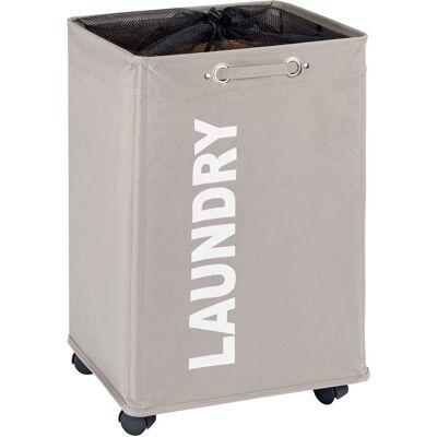 WENKO Wäschekorb - 79L, Taupe, Rechteckig, Rollen WENKO Wäschekorb - 79L, Taupe, Rechteckig, Rollen