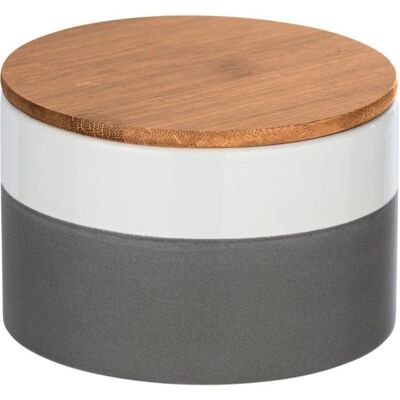 WENKO Contenitore di Stoccaggio - Ceramica & Bambù, 750ml, Grigio & Bianco - Contenitore di Stoccaggio WENKO Contenitore di Stoccaggio - Ceramica & Bambù, 750ml, Grigio & Bianco - Contenitore di Stoccaggio