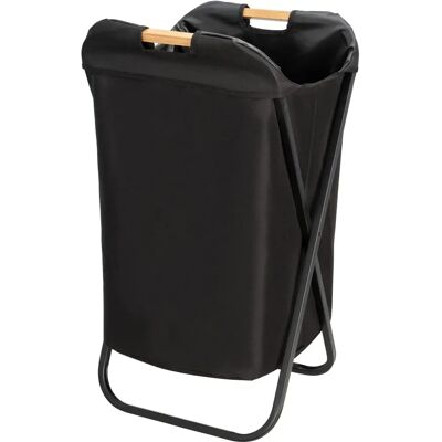Corbeille à linge WENKO Loft - 115L, Pliable, Poignées en Bambou - Publicité Corbeille à linge WENKO Loft - 115L, Pliable, Poignées en Bambou - Publicité