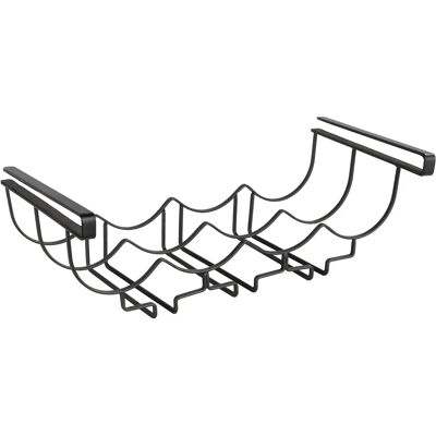 Wenko - Organizador de almacenamiento para vino y vasos - Negro Wenko - Organizador de almacenamiento para vino y vasos - Negro