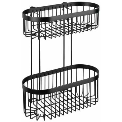 WENKO Badregal Wandregal - Schwarz - Stahl - Modernes Industriedesign WENKO Badregal Wandregal - Schwarz - Stahl - Modernes Industriedesign