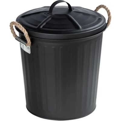 Wenko Schwarze 6L Retro Metallsammelkorb - Badezimmerdeko Wenko Schwarze 6L Retro Metallsammelkorb - Badezimmerdeko