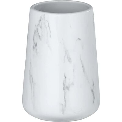 WENKO Tandborstglas - Adrada Keramik Vit-Grå - 8,5x12 cm - Badrumsaccessoar WENKO Tandborstglas - Adrada Keramik Vit-Grå - 8,5x12 cm - Badrumsaccessoar