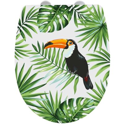 Siège de WC Tucan à fermeture douce - Thermoplastique multicolore - Publicité Siège de WC Tucan à fermeture douce - Thermoplastique multicolore - Publicité