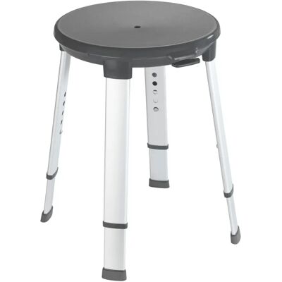 Wenko Verstellbarer Duschhocker - Antirutsch, 130kg Max, Grau Wenko Verstellbarer Duschhocker - Antirutsch, 130kg Max, Grau