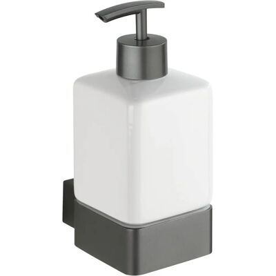 WENKO Montella Aluminum & Ceramic 360ml Wall Mount Soap Dispenser WENKO Montella Aluminum & Ceramic 360ml Wall Mount Soap Dispenser
