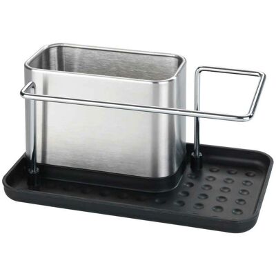 Wenko Sink Organizer - Stainless Steel, Black - Kitchen Accessory Wenko Sink Organizer - Stainless Steel, Black - Kitchen Accessory