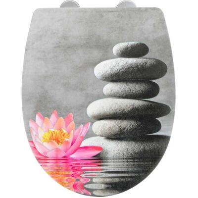 Wenko Water Lily Toilettensitz - Automatischer Deckel, Bruchfest, Universell Wenko Water Lily Toilettensitz - Automatischer Deckel, Bruchfest, Universell