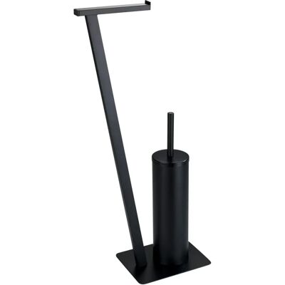 WENKO LIRIO Toilet Paper Holder and Brush Stand - Stainless Steel Black WENKO LIRIO Toilet Paper Holder and Brush Stand - Stainless Steel Black