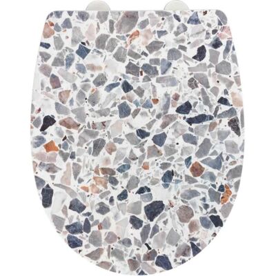 Sedile WC Wenko Terrazzo - Resistente, Chiusura Automatica, 36,5x45cm Sedile WC Wenko Terrazzo - Resistente, Chiusura Automatica, 36,5x45cm