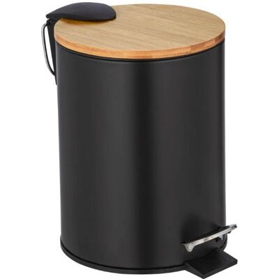 WENKO Coș de gunoi din oțel inoxidabil negru - Coș de baie WENKO Coș de gunoi din oțel inoxidabil negru - Coș de baie