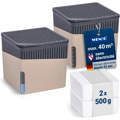 WENKO Cube Raumentfeuchter - Stilvoll, Stromfrei, 2x 500g WENKO Cube Raumentfeuchter - Stilvoll, Stromfrei, 2x 500g
