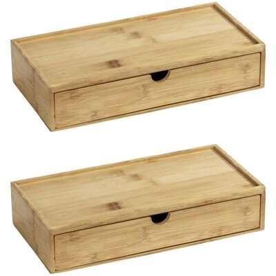 WENKO Terra Aufbewahrungsbox - Bambus, 2er Set, Braun WENKO Terra Aufbewahrungsbox - Bambus, 2er Set, Braun
