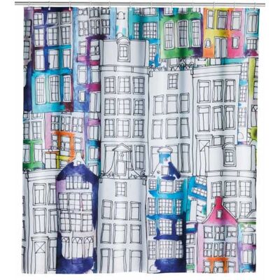 WENKO Duschvorhang - Bunt wasserdicht Polyester 180x200cm WENKO Duschvorhang - Bunt wasserdicht Polyester 180x200cm