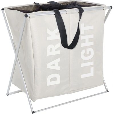 Paniera per la biancheria WENKO - 120L Beige, Pieghevole, 2 Scomparti - Cesto per lavanderia Paniera per la biancheria WENKO - 120L Beige, Pieghevole, 2 Scomparti - Cesto per lavanderia