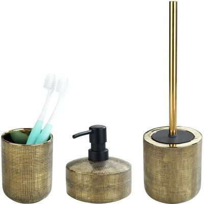 WENKO Rivara Gold Bad-Accessoire-Set - Keramik, Handbemalt WENKO Rivara Gold Bad-Accessoire-Set - Keramik, Handbemalt