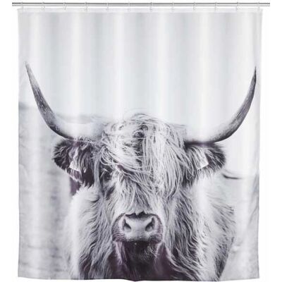 Rideau de douche WENKO 24702100 - Polyester Gris, Blanc - Publicité Rideau de douche WENKO 24702100 - Polyester Gris, Blanc - Publicité