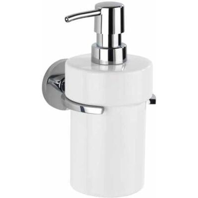 WENKO Weiß Keramik & Edelstahl Seifenspender - 360ml - Wandmontage WENKO Weiß Keramik & Edelstahl Seifenspender - 360ml - Wandmontage