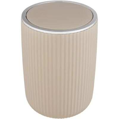WENKO Agropoli Beige Trash Can - 5.5L Bathroom Waste Bin WENKO Agropoli Beige Trash Can - 5.5L Bathroom Waste Bin