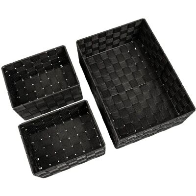 WENKO Adria Förvaringskorgar - 3-Pack, Svart WENKO Adria Förvaringskorgar - 3-Pack, Svart