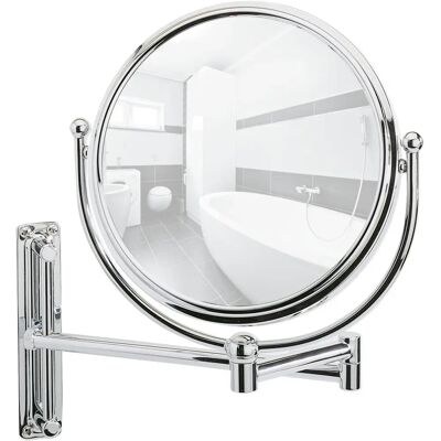 WENKO Deluxe Wall Mirror - 5x Magnification, Adjustable, Ø19cm WENKO Deluxe Wall Mirror - 5x Magnification, Adjustable, Ø19cm