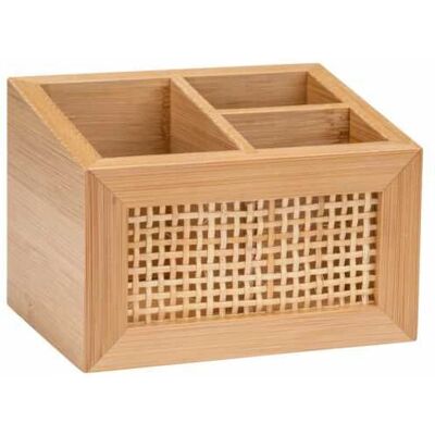 Organizador de baño de bambú WENKO Allegre - Estilo boho, 3 compartimentos Organizador de baño de bambú WENKO Allegre - Estilo boho, 3 compartimentos