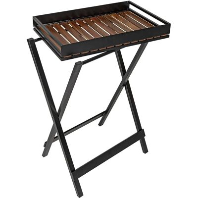 WENKO Beistelltisch Taba - Klappbar, abnehmbar, schwarz/natur - Side Table WENKO Beistelltisch Taba - Klappbar, abnehmbar, schwarz/natur - Side Table