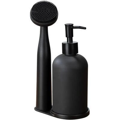 Wenko Piedo Küchenset - Schwarz, 400 ml Spender & Bürste Wenko Piedo Küchenset - Schwarz, 400 ml Spender & Bürste