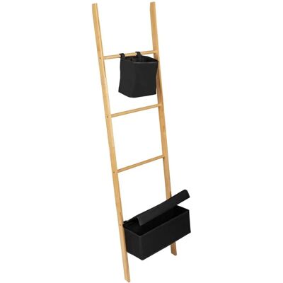 WENKO Ecori Bambus Handtuchleiter - 2 Körbe inklusive WENKO Ecori Bambus Handtuchleiter - 2 Körbe inklusive